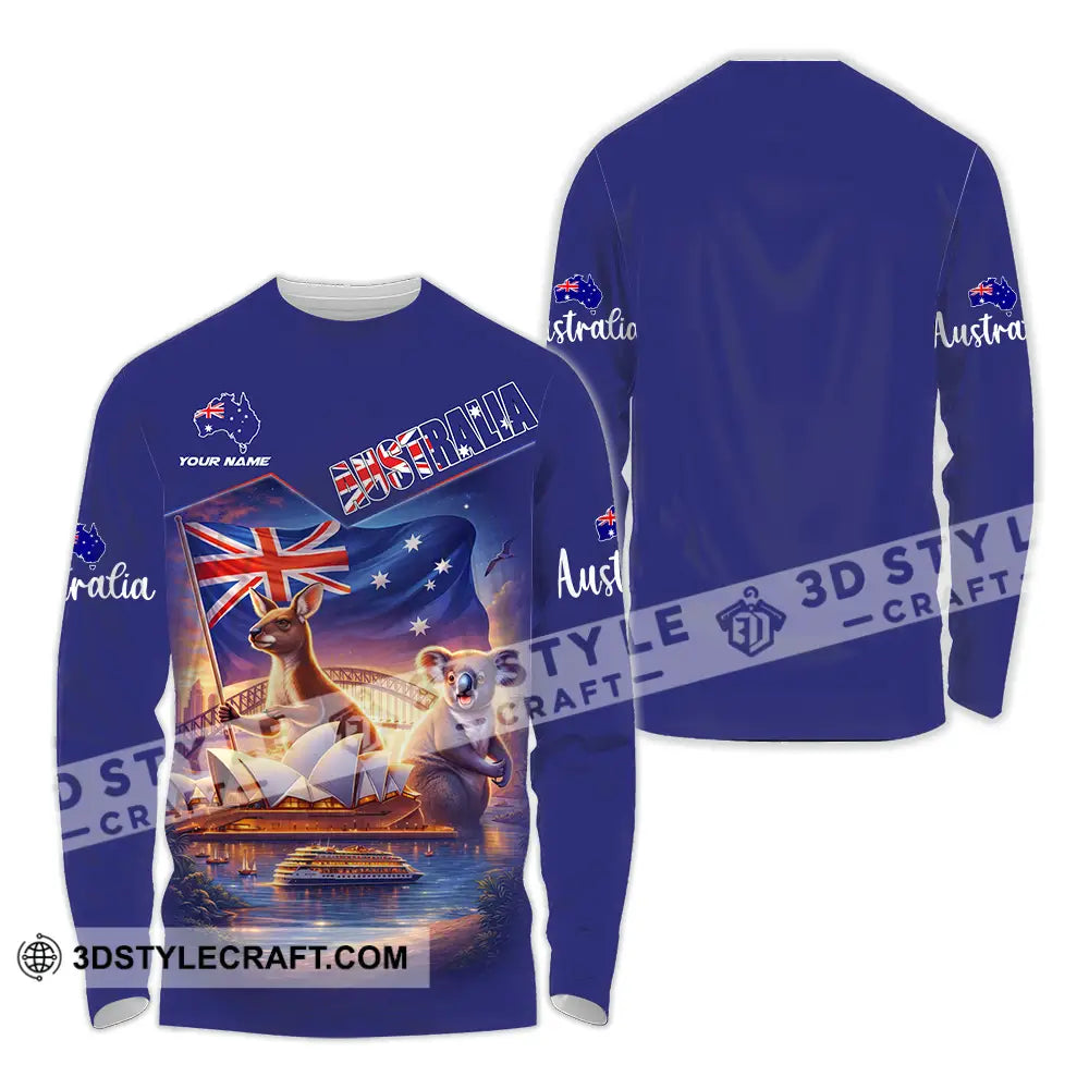 Unisex Shirt - Custom Australia 3D Shirt Long Sleeve Shirt / S T-shirt