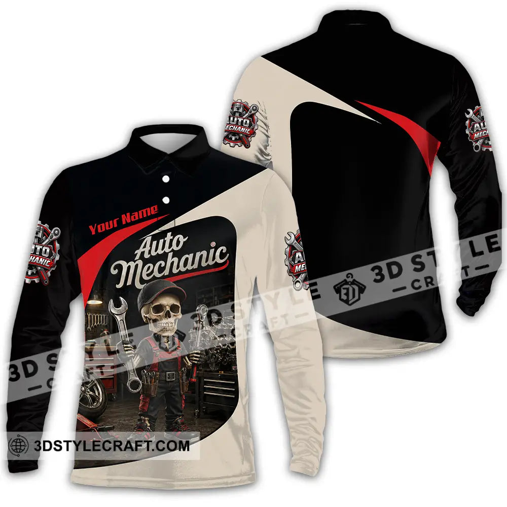 Unisex Shirt - Custom Auto Mechanic Shirt - Long Sleeve Polo / S - T-shirt