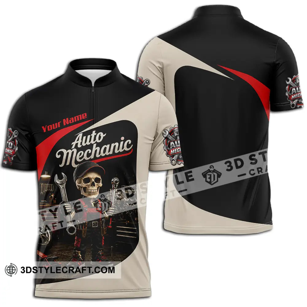 Unisex Shirt - Custom Auto Mechanic Shirt - Zipper Polo Shirt / S - T-shirt