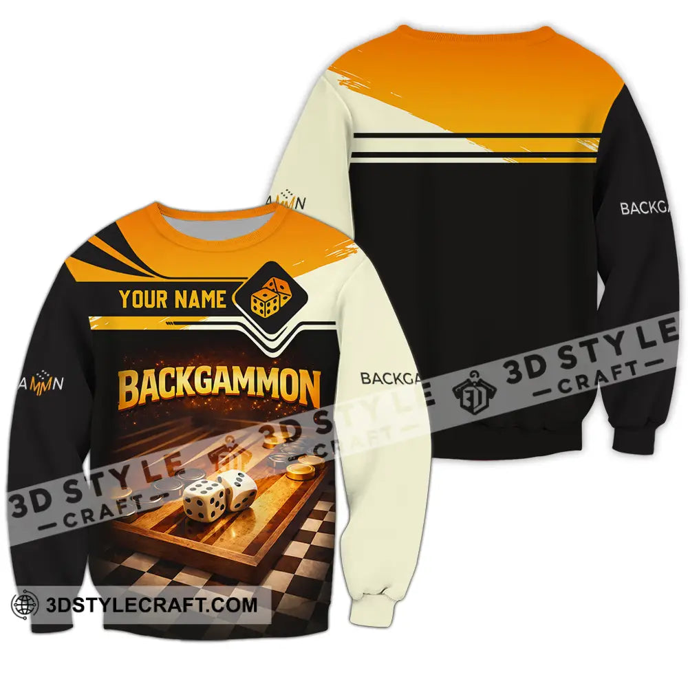 Unisex Shirt - Custom Backgammon 3D Shirt Long Sleeve / S T-shirt