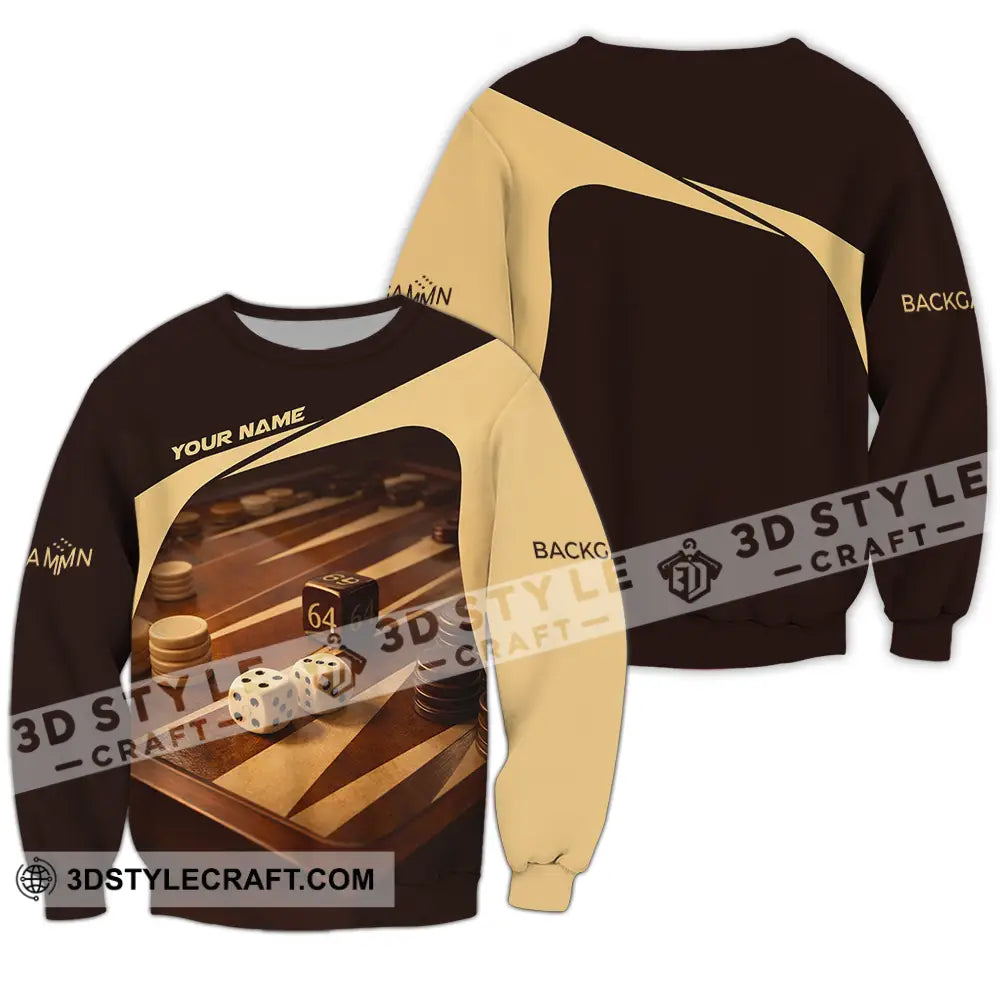 Unisex Shirt - Custom Backgammon 3D Shirt Long Sleeve / S T-shirt