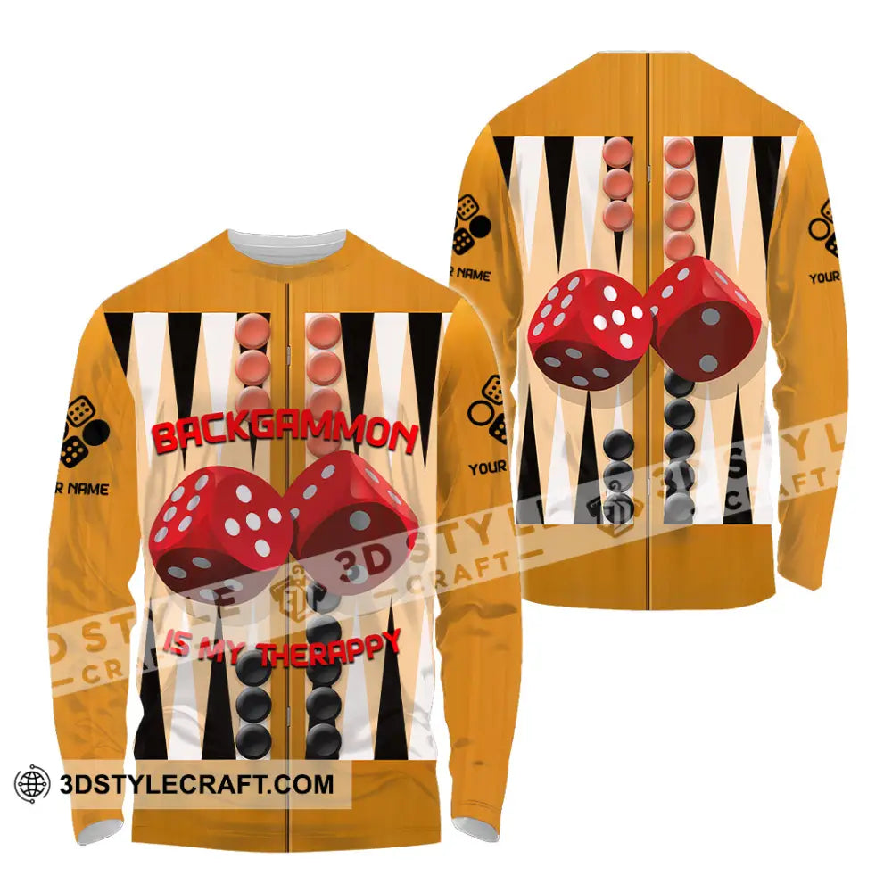 Unisex Shirt - Custom Backgammon 3D Shirt Long Sleeve Shirt / S T-shirt