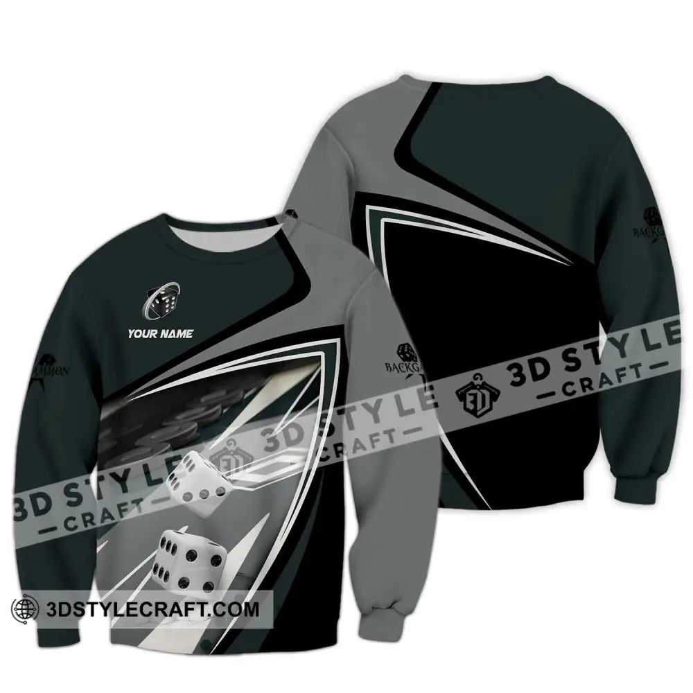 Unisex Shirt - Custom Backgammon 3D Shirt Long Sleeve / S T-shirt