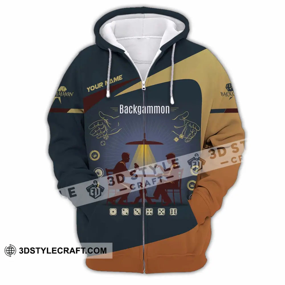 Unisex Shirt - Custom Backgammon 3D Shirt Zipper Hoodie / S T-shirt
