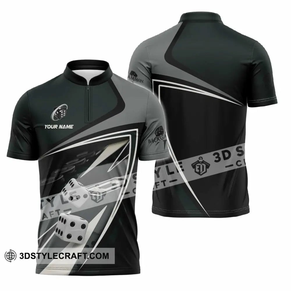 Unisex Shirt - Custom Backgammon 3D Shirt Zipper Polo Shirt / S T-shirt