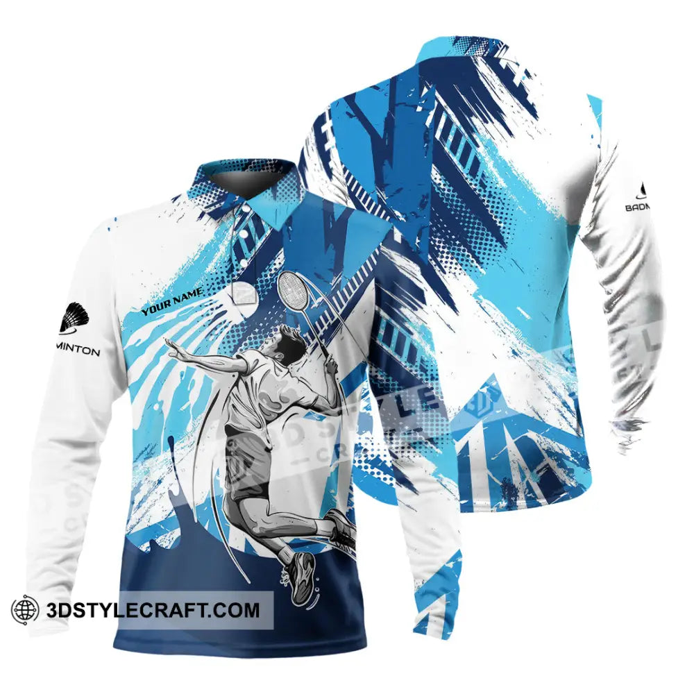 Unisex Shirt - Custom Badminton 3D Shirt Long Sleeve Polo / S T-shirt