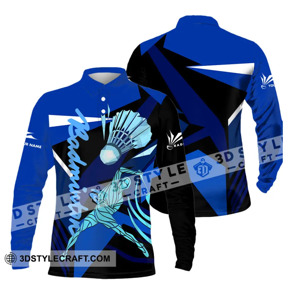 Unisex Shirt - Custom Badminton 3D Shirt Long Sleeve Polo / S T-shirt