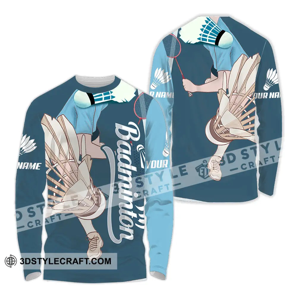 Unisex Shirt - Custom Badminton 3D Shirt Long Sleeve Shirt / S T-shirt
