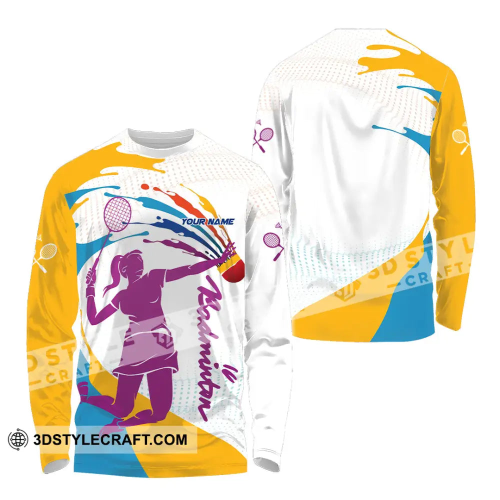Unisex Shirt - Custom Badminton 3D Shirt Long Sleeve Shirt / S T-shirt