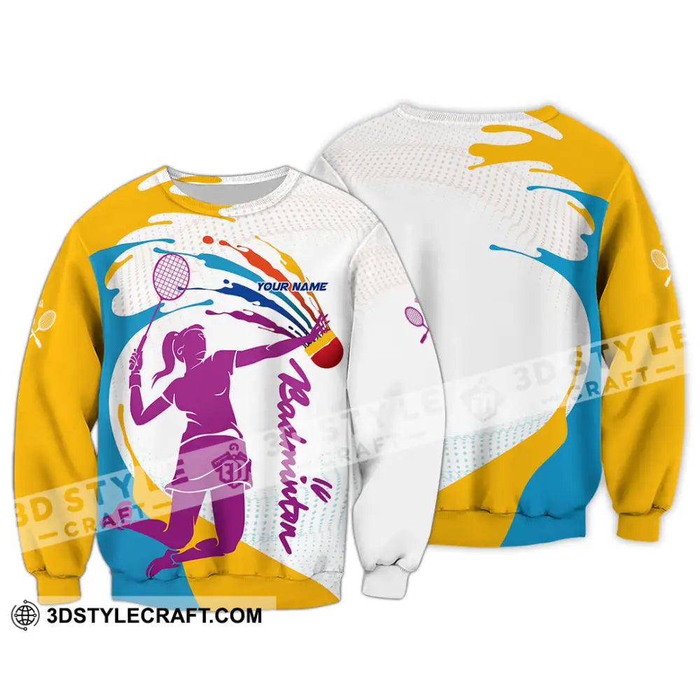 Unisex Shirt - Custom Badminton 3D Shirt Long Sleeve / S T-shirt