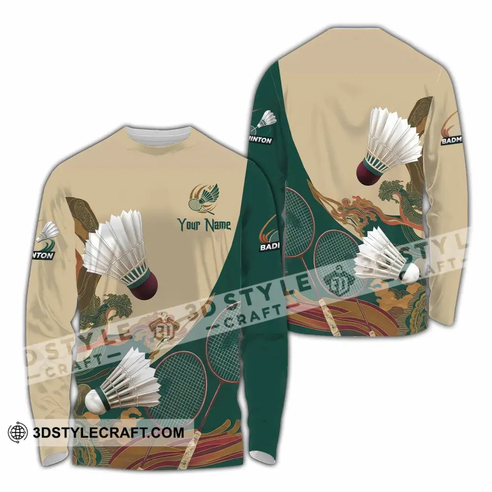Unisex Shirt - Custom Badminton 3D Shirt Long Sleeve Shirt / S T-shirt