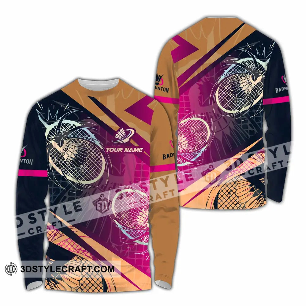 Unisex Shirt - Custom Badminton 3D Shirt Long Sleeve Shirt / S T-shirt