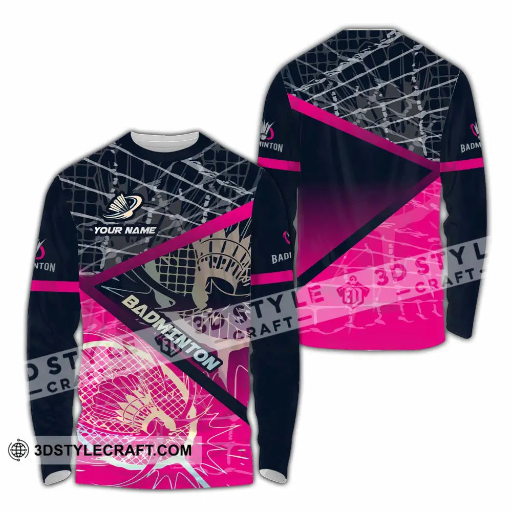 Unisex Shirt - Custom Badminton 3D Shirt Long Sleeve Shirt / S T-shirt