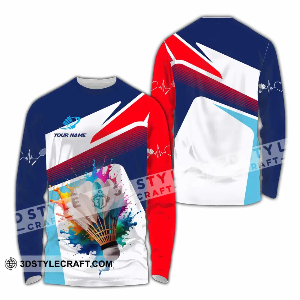 Unisex Shirt - Custom Badminton 3D Shirt Long Sleeve Shirt / S T-shirt