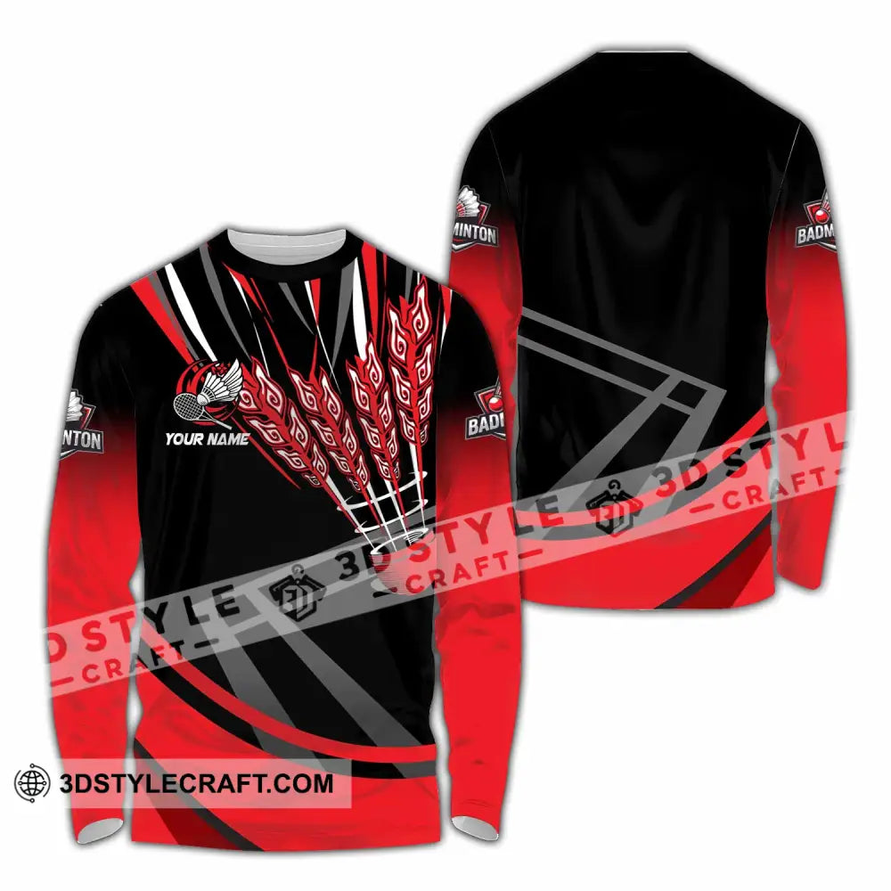 Unisex Shirt - Custom Badminton 3D Shirt Long Sleeve Shirt / S T-shirt