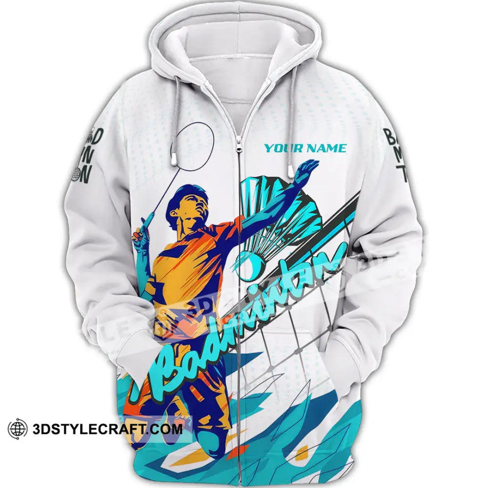 Unisex Shirt - Custom Badminton 3D Shirt Zipper Hoodie / S T-shirt