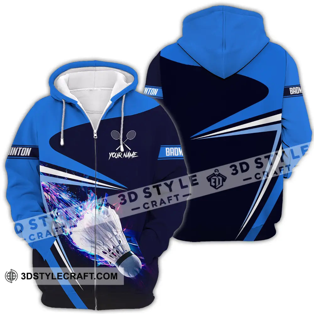 Unisex Shirt - Custom Badminton 3D Shirt Zipper Hoodie / S T-shirt
