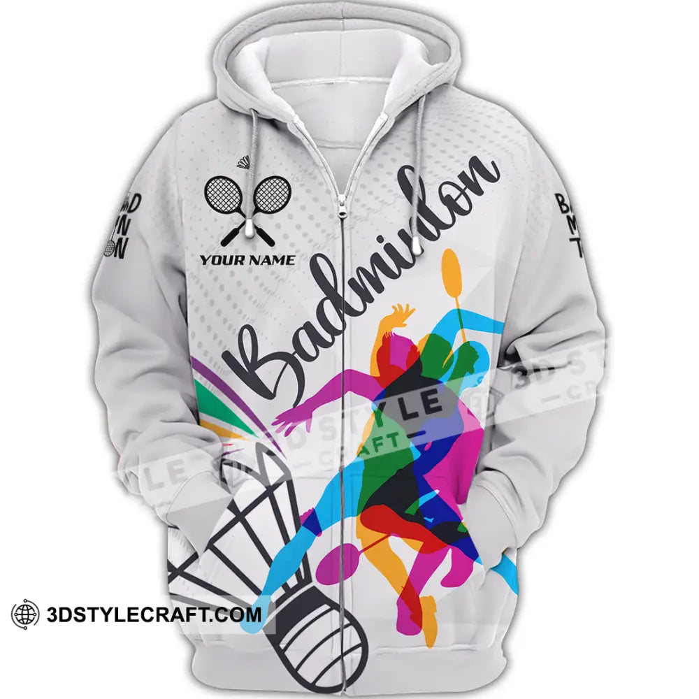 Unisex Shirt - Custom Badminton 3D Shirt Zipper Hoodie / S T-shirt