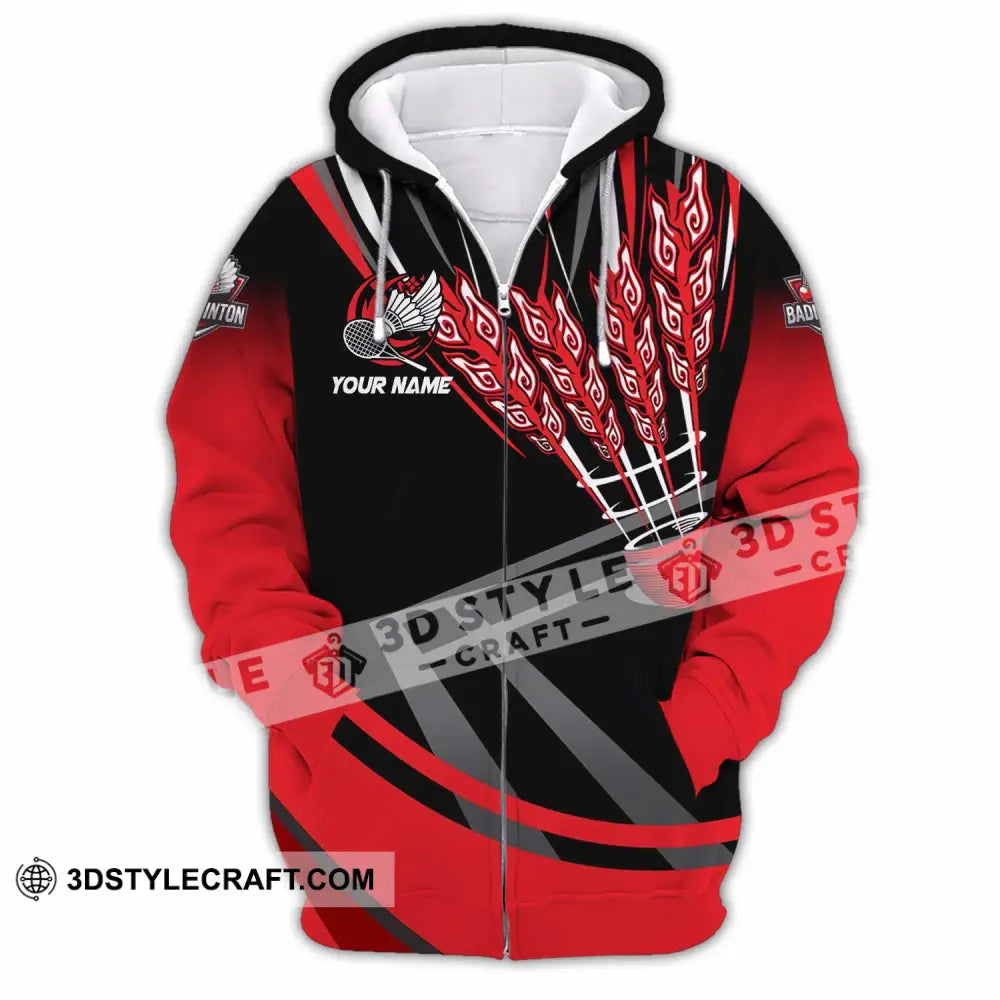 Unisex Shirt - Custom Badminton 3D Shirt Zipper Hoodie / S T-shirt
