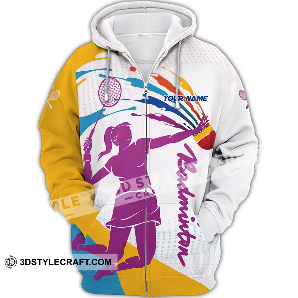 Unisex Shirt - Custom Badminton 3D Shirt Zipper Hoodie / S T-shirt