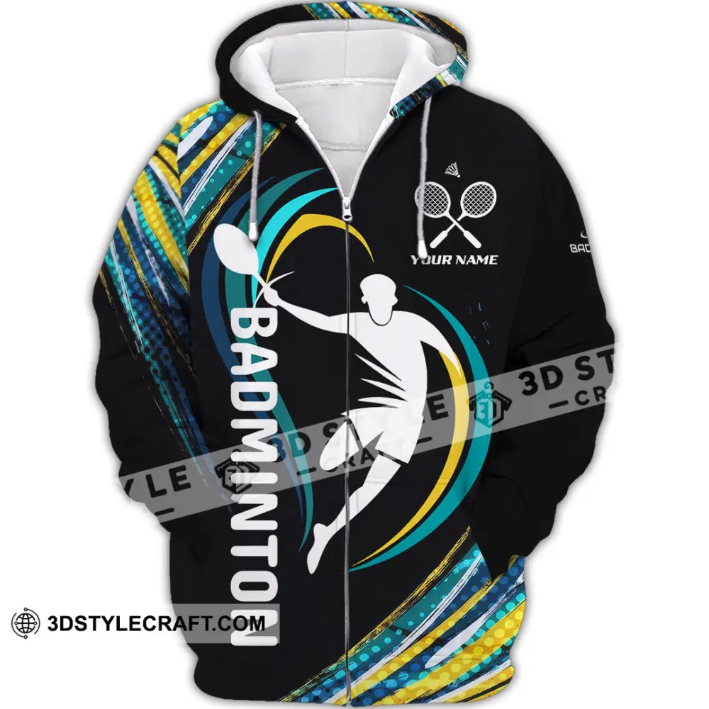 Unisex Shirt - Custom Badminton 3D Shirt Zipper Hoodie / S T-shirt