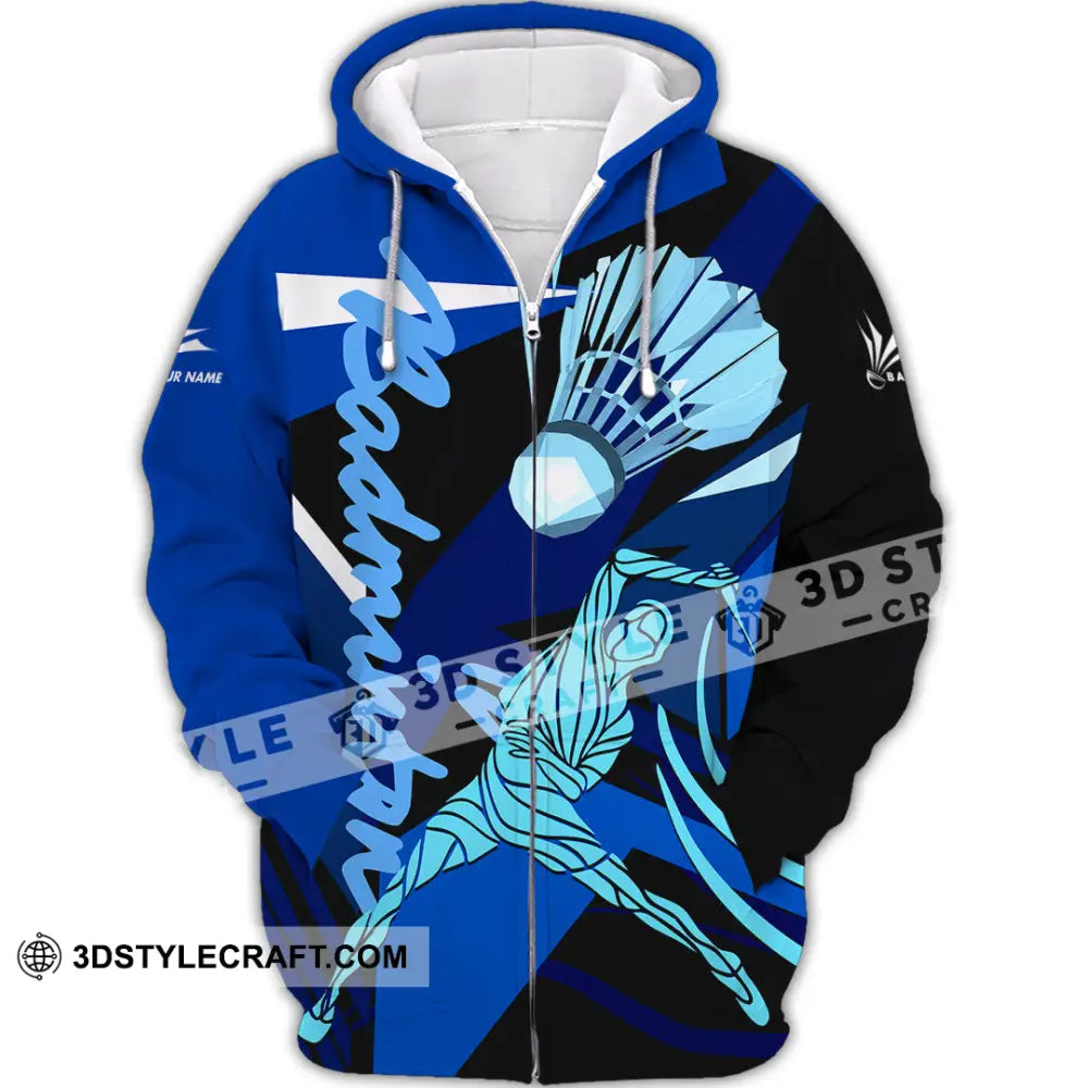 Unisex Shirt - Custom Badminton 3D Shirt Zipper Hoodie / S T-shirt