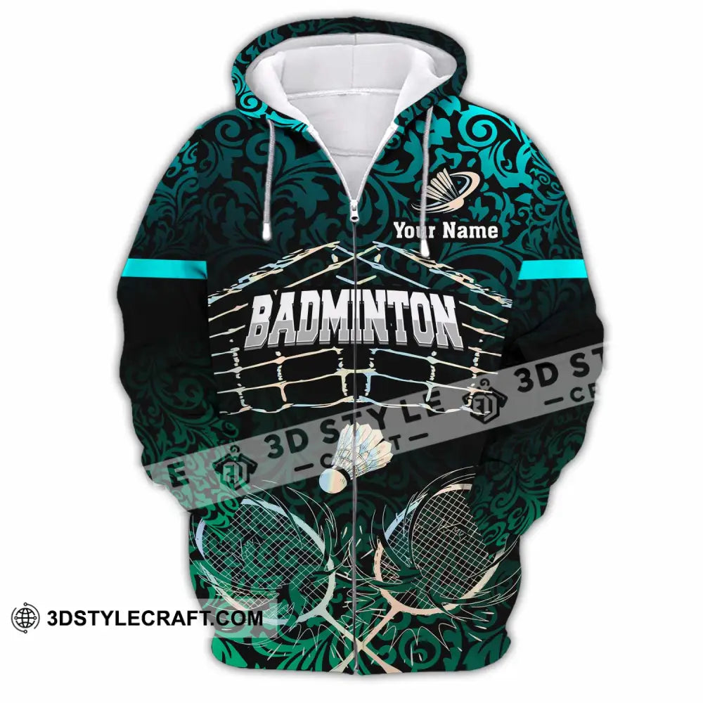 Unisex Shirt - Custom Badminton 3D Shirt Zipper Hoodie / S T-shirt