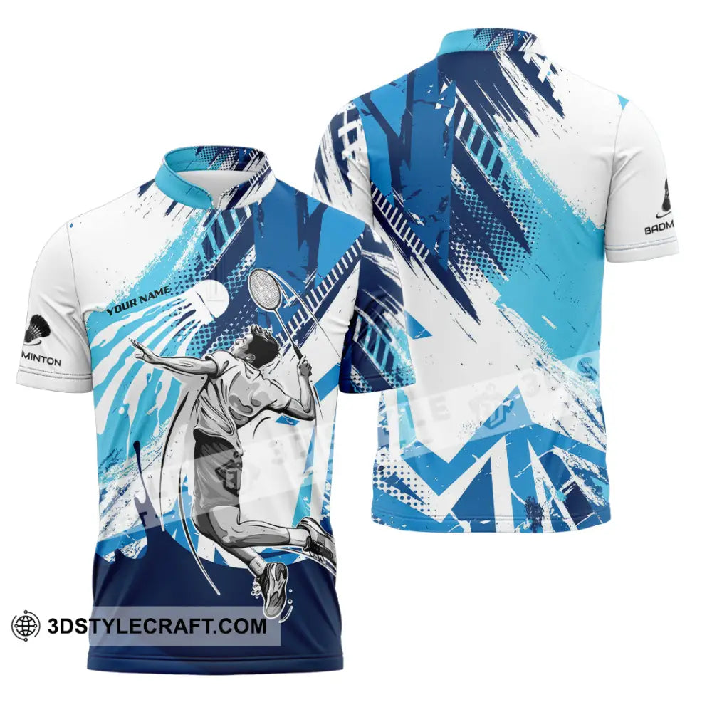Unisex Shirt - Custom Badminton 3D Shirt Zipper Polo Shirt / S T-shirt
