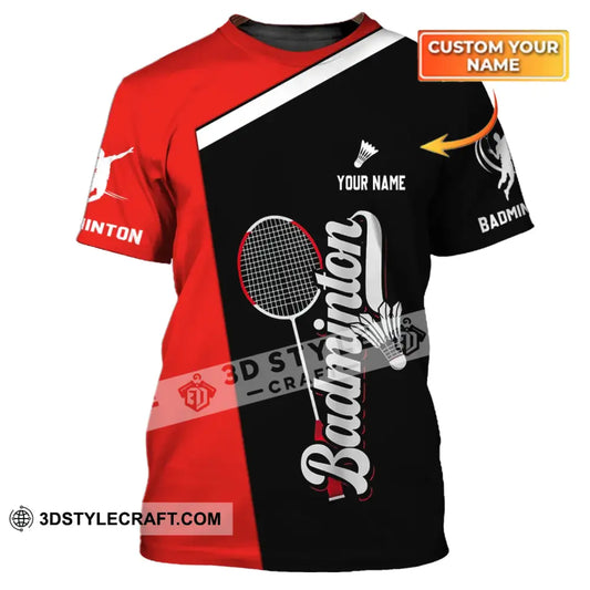 Unisex Shirt - Custom Badminton Name T-Shirt Clothing T-Shirt