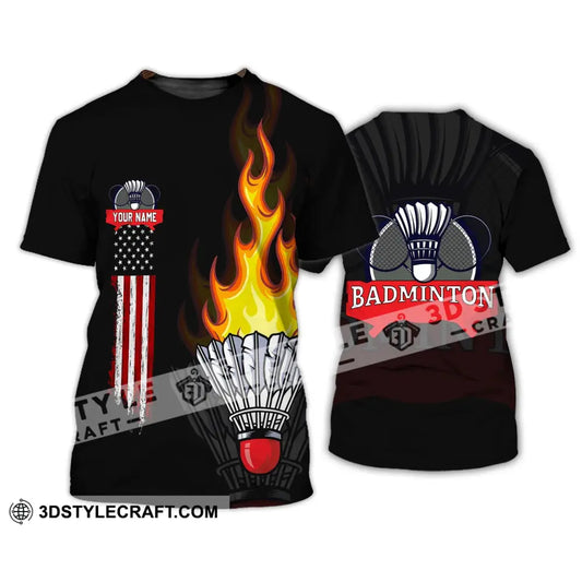 Unisex Shirt - Custom Badminton Name T-Shirt Fire Clothing / S T-Shirt