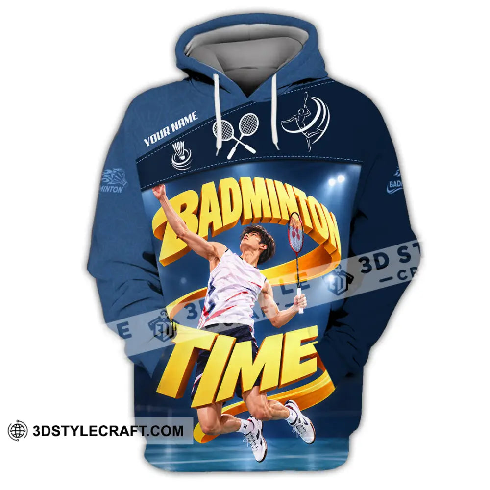 Unisex Shirt - Custom Badminton Time Shirt - Hoodie / S - T-shirt