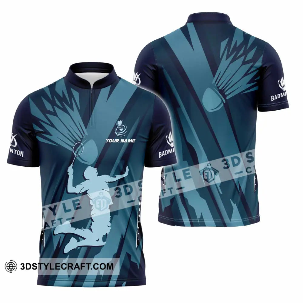 Unisex Shirt - Custom Badminton Shirt - Zipper Polo Shirt / S - T-shirt