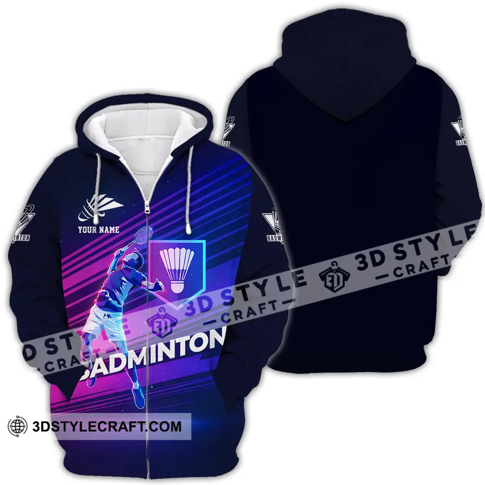 Unisex Shirt - Custom Badminton3D Shirt Zipper Hoodie / S T-shirt