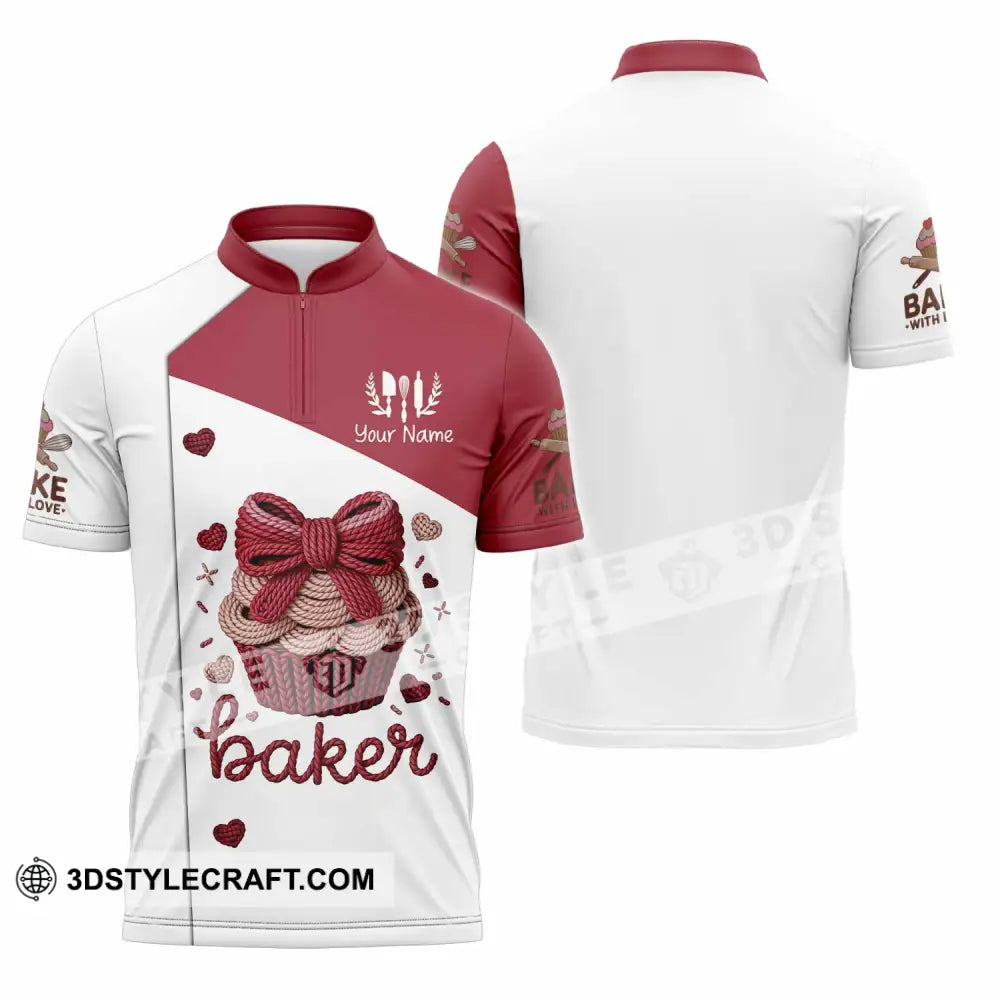 Unisex Shirt - Custom Baker 3D Shirt - Zipper Polo Shirt / S - T-shirt