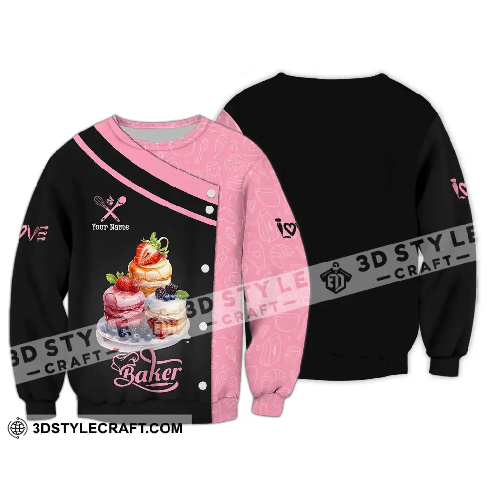 Unisex Shirt - Custom Baker Name Sweet Cake Long Sleeve / S T-Shirt