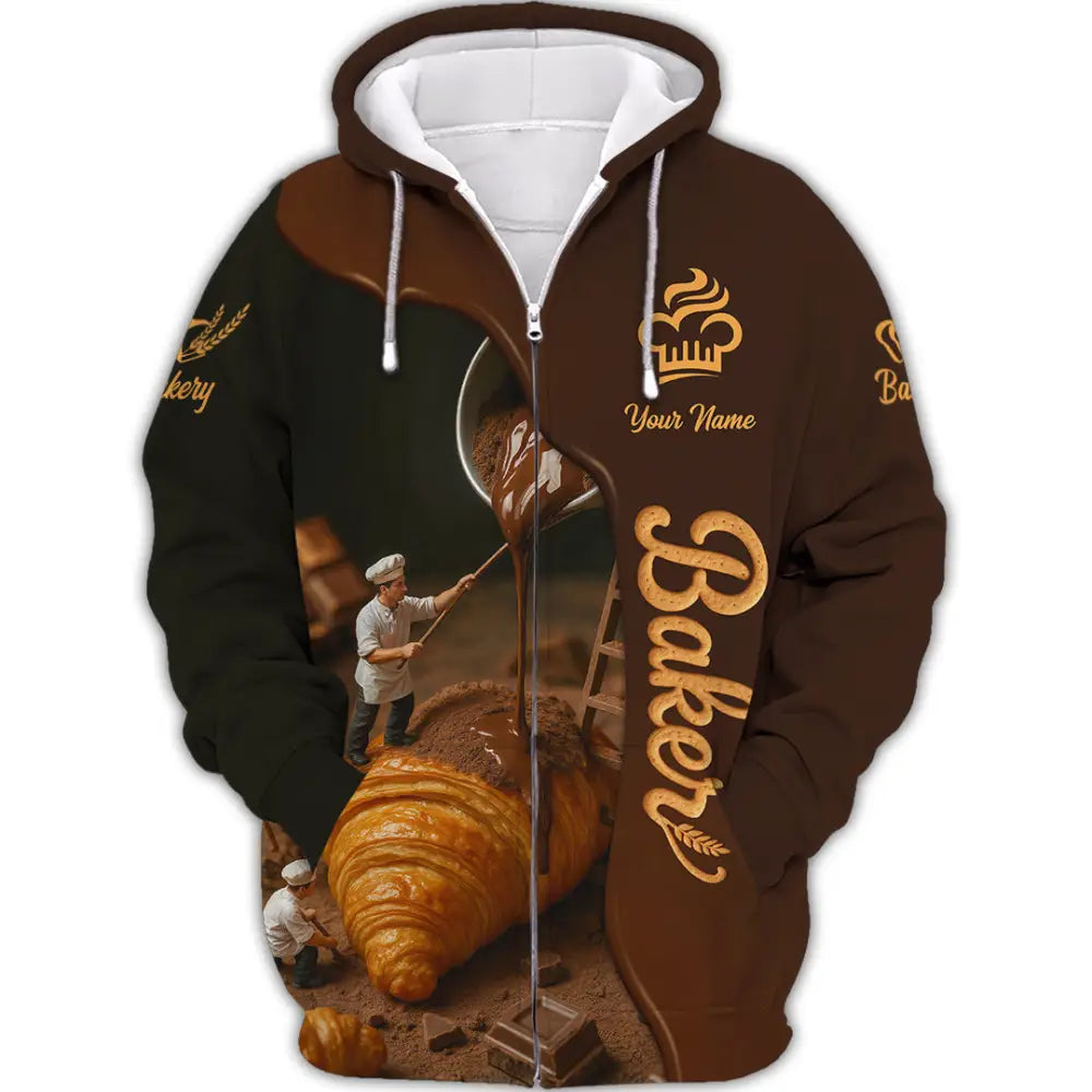 Unisex Shirt - Custom Baker Shirt Zipper Hoodie / S T-shirt