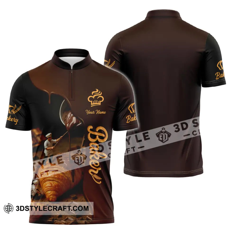 Unisex Shirt - Custom Baker Shirt Zipper Polo Shirt / S T-shirt