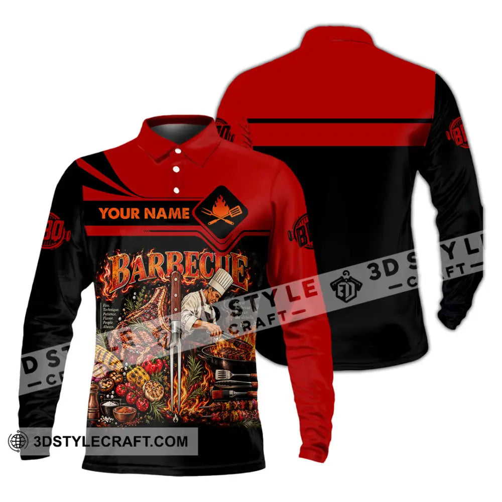 Unisex Shirt - Custom Barbecue Shirt - Long Sleeve Polo / S - T-shirt