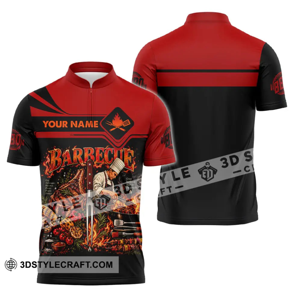 Unisex Shirt - Custom Barbecue Shirt - Zipper Polo Shirt / S - T-shirt