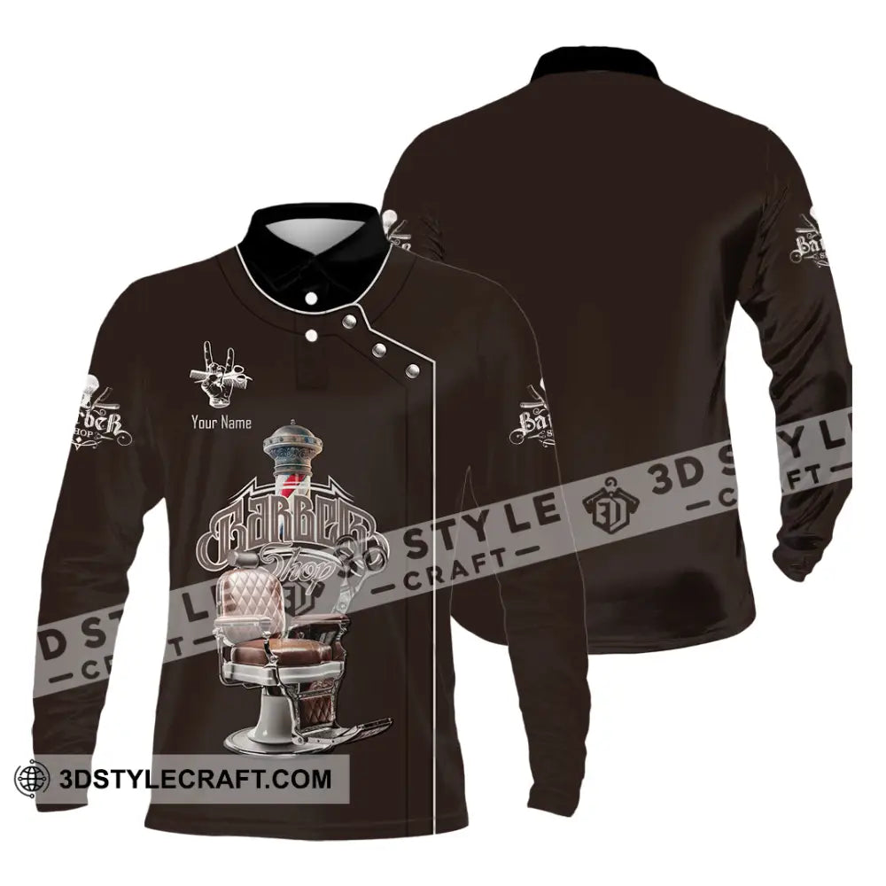 Unisex Shirt Custom Barber Shirt Long Sleeve Polo / S T shirt