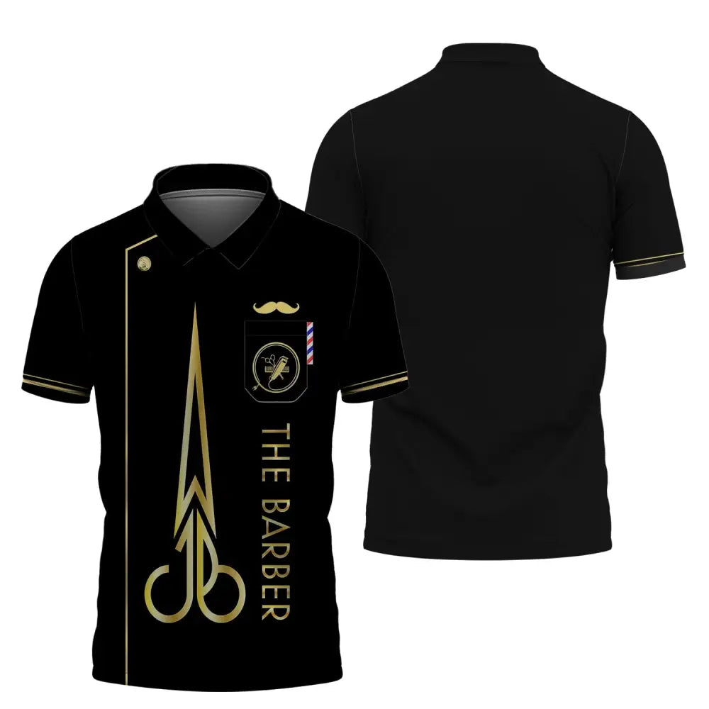 Unisex Shirt Custom Barber Personalized Name For Hairstylists Polo / S T-Shirt