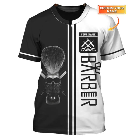 Unisex Shirt, Custom Barber Shirt, Personalized Name Shirt For Hairstylists style option 1