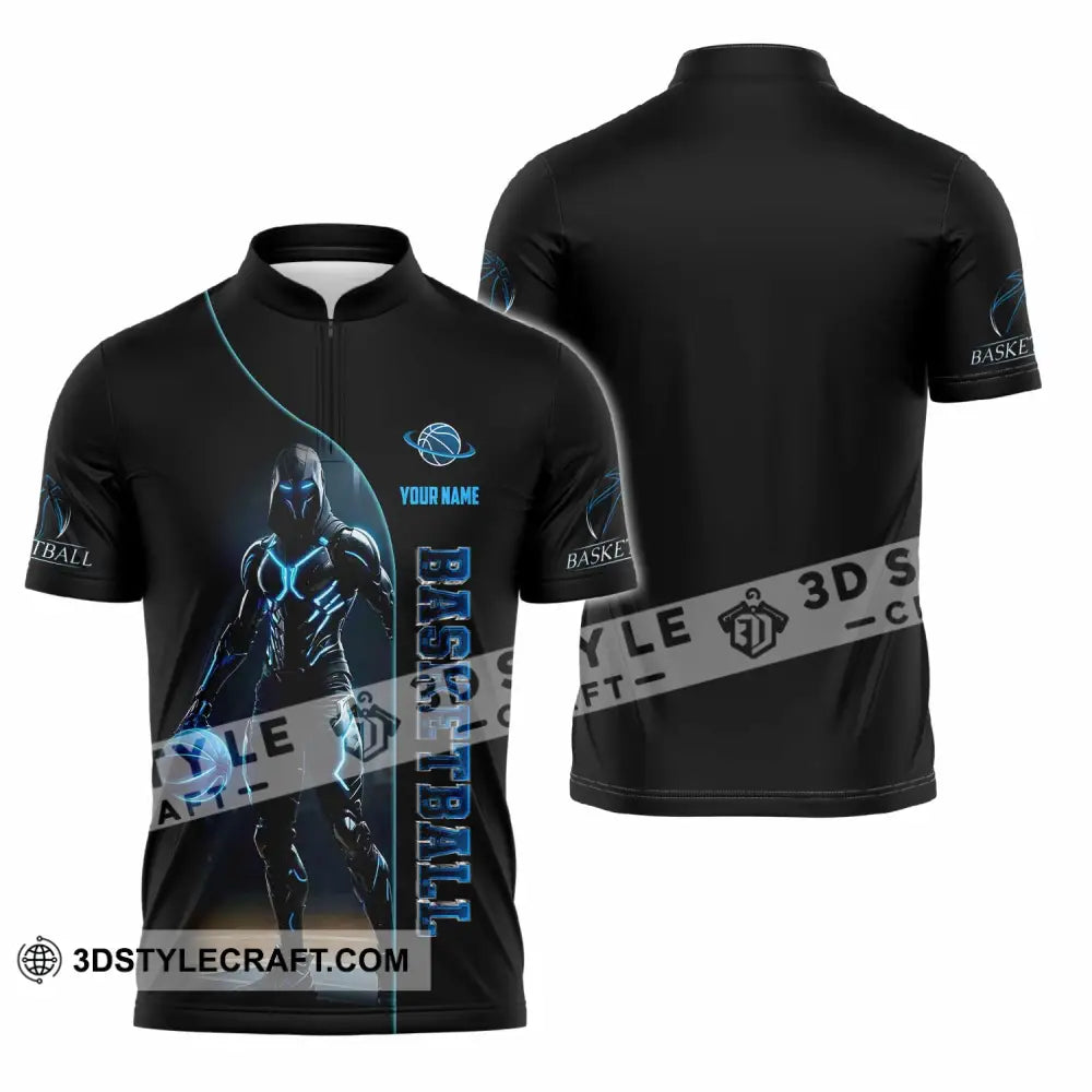 Unisex Shirt - Custom Basketball Shirt Zipper Polo Shirt / S T-shirt