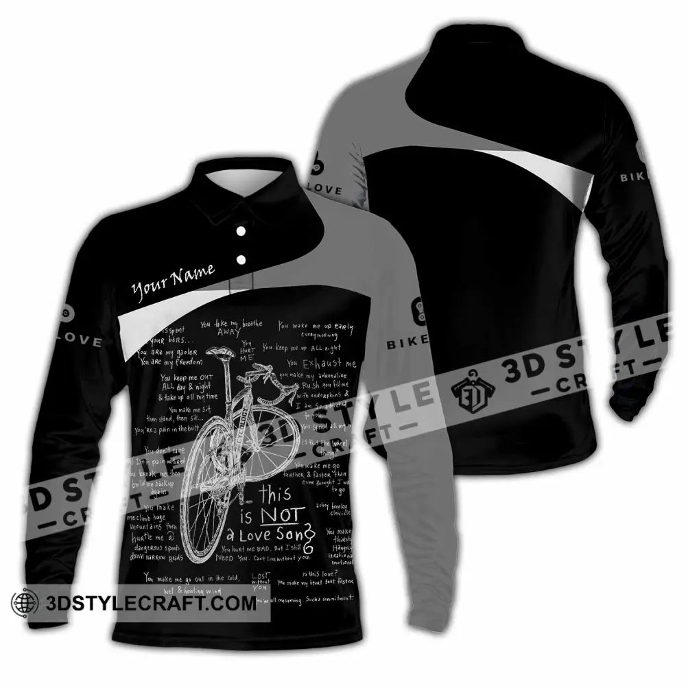 Unisex Shirt - Custom Bike Love 3D Shirt - Long Sleeve Polo / S - T-shirt