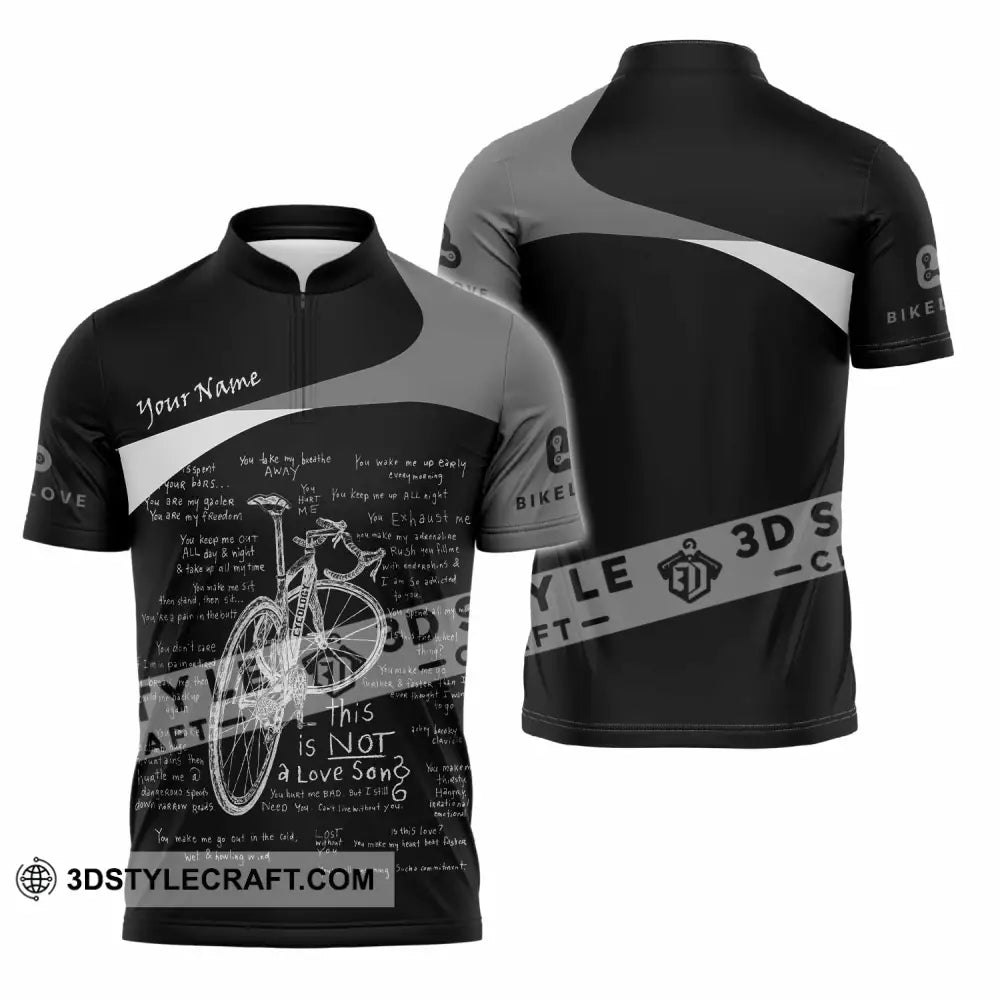 Unisex Shirt - Custom Bike Love 3D Shirt - Zipper Polo Shirt / S - T-shirt