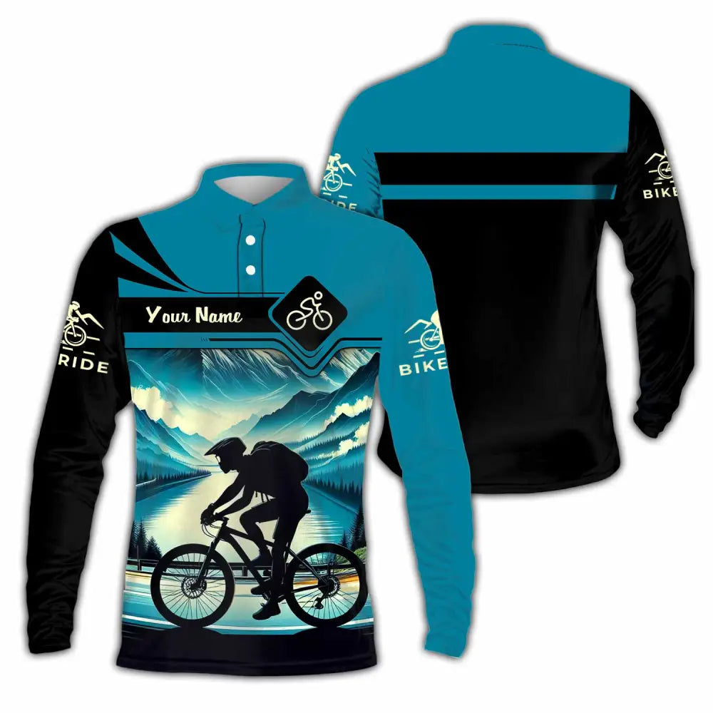 Unisex Shirt - Custom Bike Rider Shirt Long Sleeve Polo / S T-shirt