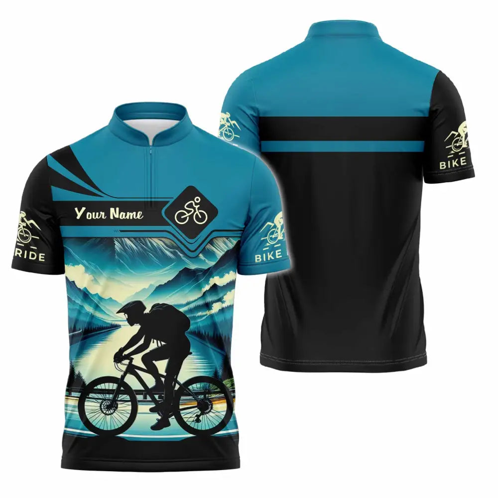 Unisex Shirt - Custom Bike Rider Shirt Zipper Polo Shirt / S T-shirt