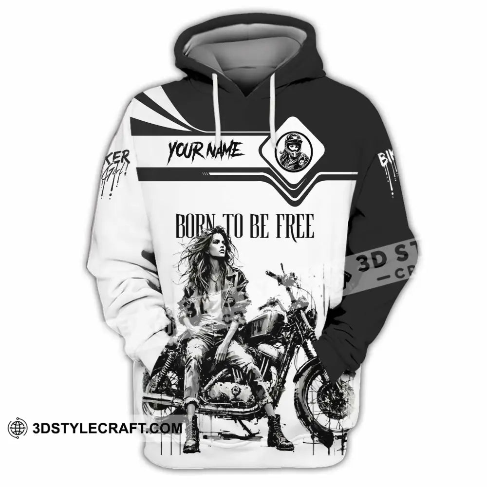 Unisex Shirt - Custom Biker Born To Be Free 3D Shirt - Hoodie / S - T-shirt