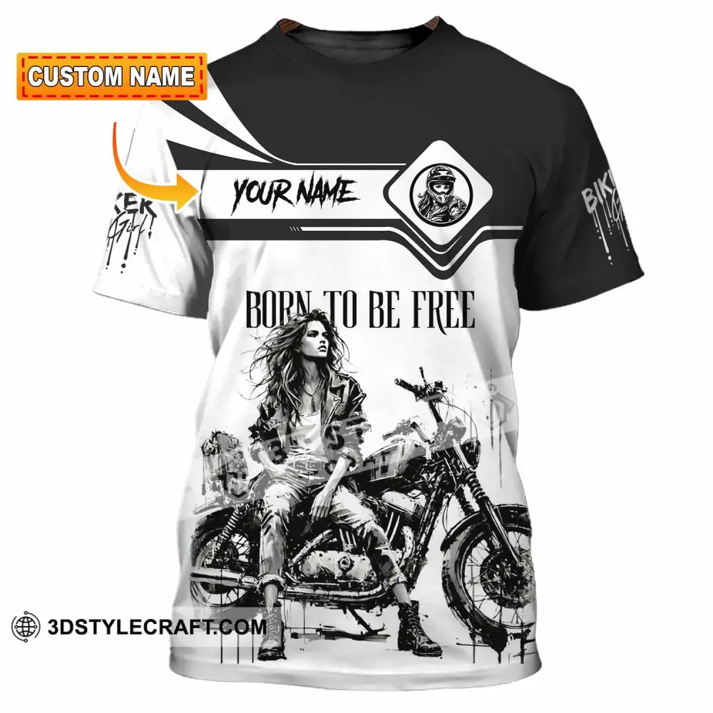 Unisex Shirt - Custom Biker Born To Be Free 3D Shirt - T-shirt