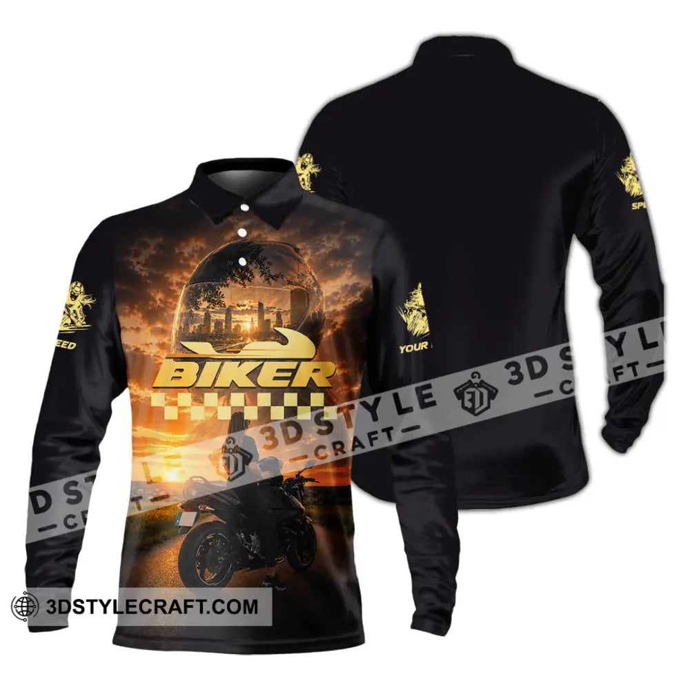 Unisex Shirt - Custom Biker Shirt - Long Sleeve Polo / S - T-shirt
